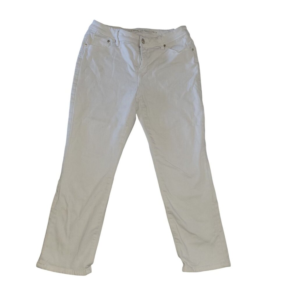 CHICO'S SO SLIMMING White Denim Pants Comfortable beach coastal‎  contemporary